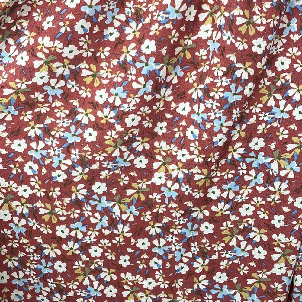 Ditsy Floral Printed Terracotta High Rise Wide Leg Pants sz M